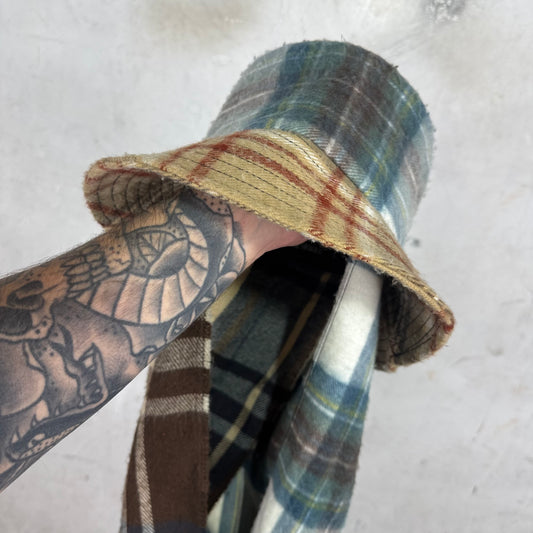 Marine Serre Plaid Scarf Bucket Hat