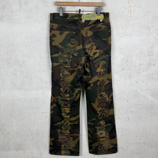Endless Denim Camo Flared Pants