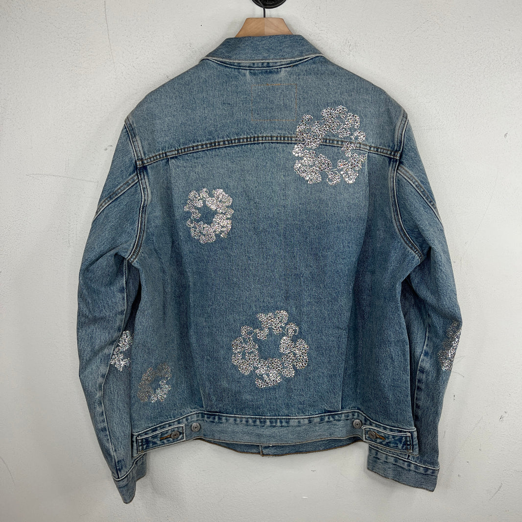Denim Tears Blue Crystal Wreath Denim Jacket