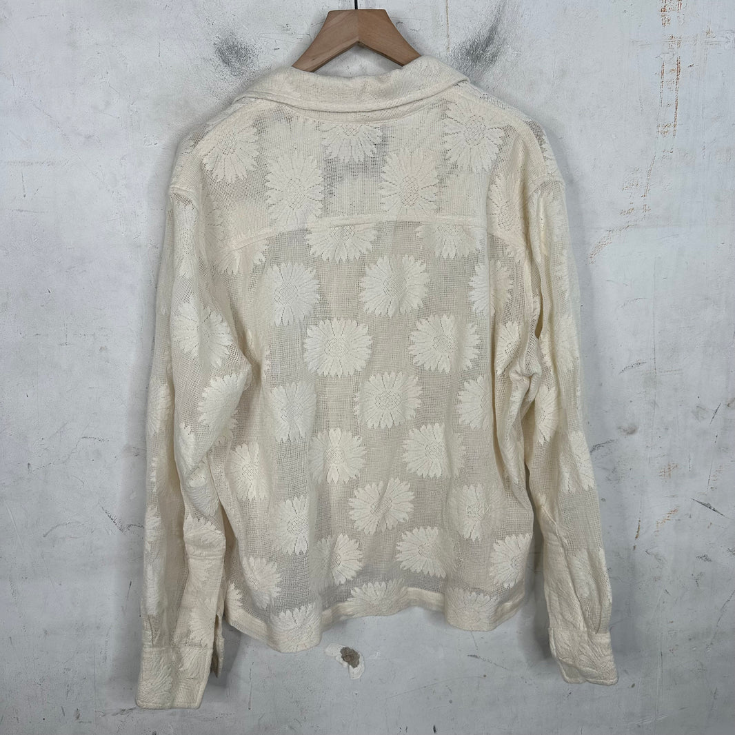 Bode Sunflower Lace Shirt