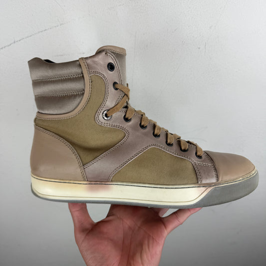 Lanvin Leather Canvas High Top Sneaker