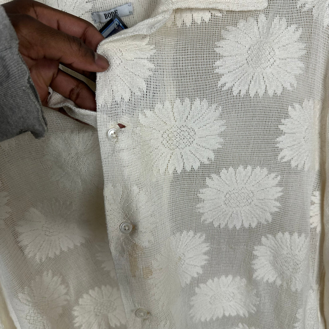 Bode Sunflower Lace Shirt