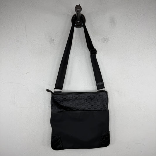 Gucci Leather Monogram Messenger Bag