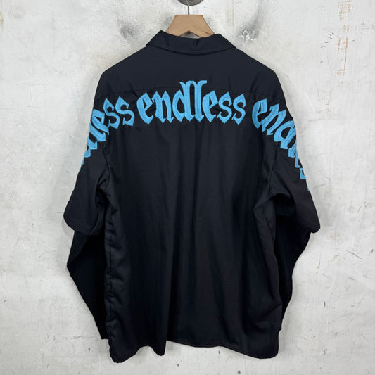 Endless Denim Logo Layered Thermal Work Shirt