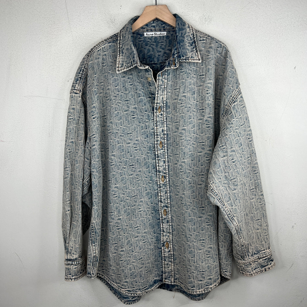 Acne Studios Denim Jacquard Button Up Shirt