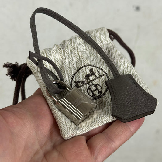 Hermes Grey Birkin Lock n Keys