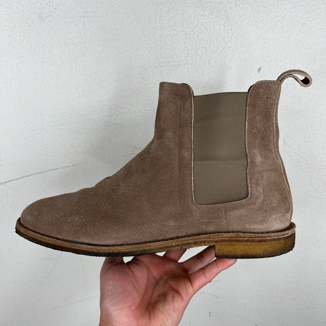 Bottega Veneta Grey Suede Chelsea Boots