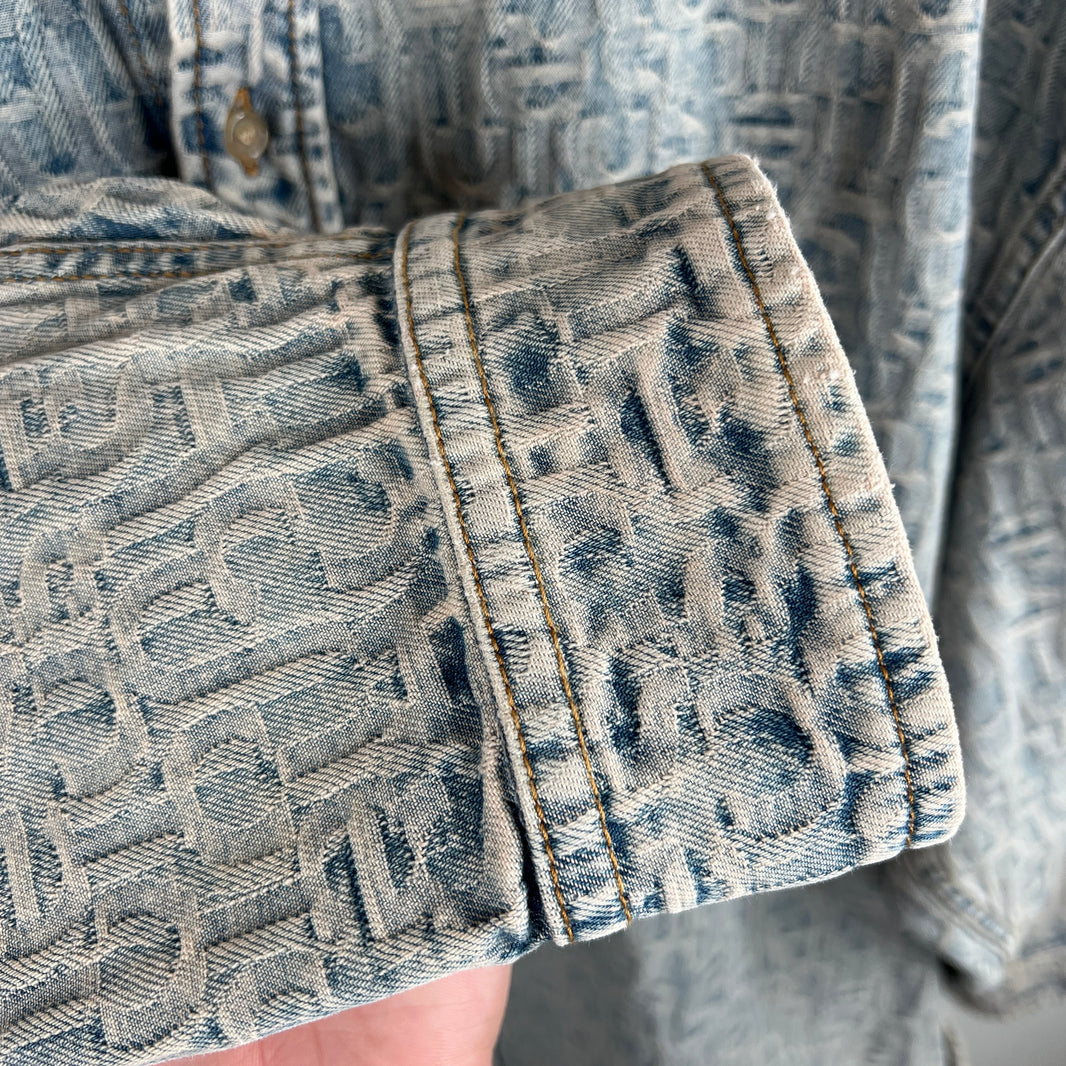 Acne Studios Denim Jacquard Button Up Shirt