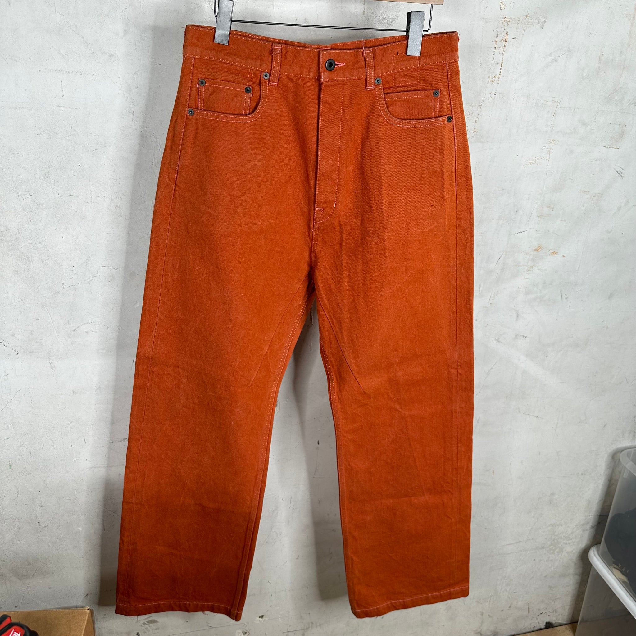 Rick Owens Orange Geth Cut Jeans