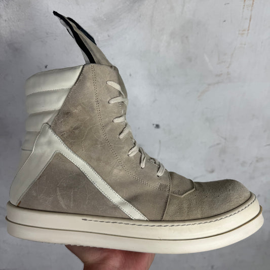 Rick Owens Gray Suede Geobaskets
