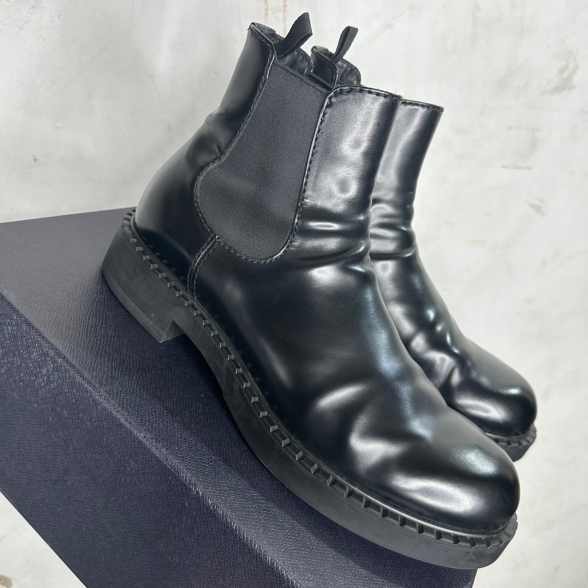 PRADA Leather Chelsea Boots