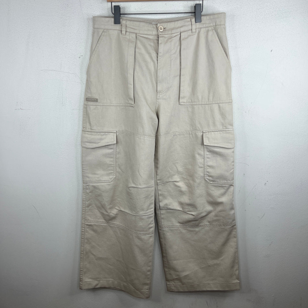 Acne Studios Wide Leg Oatmeal Cargo Pants