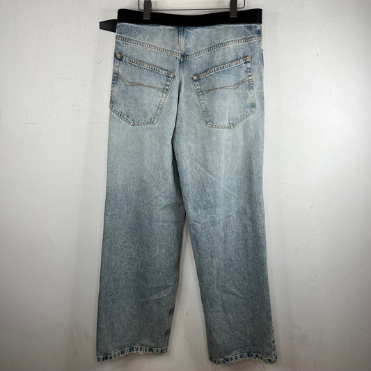 Balenciaga Sample Belted Baggy Distressed Jeans