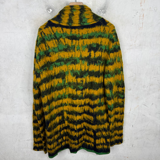 Saint Laurent Shaggy Patterned Double Breasted Cardigan