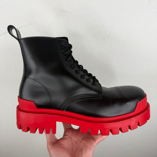 Balenciaga Red/Black Strike Boots