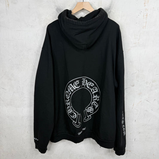 Chrome Hearts Silver Glitter Horseshoe Hoodie