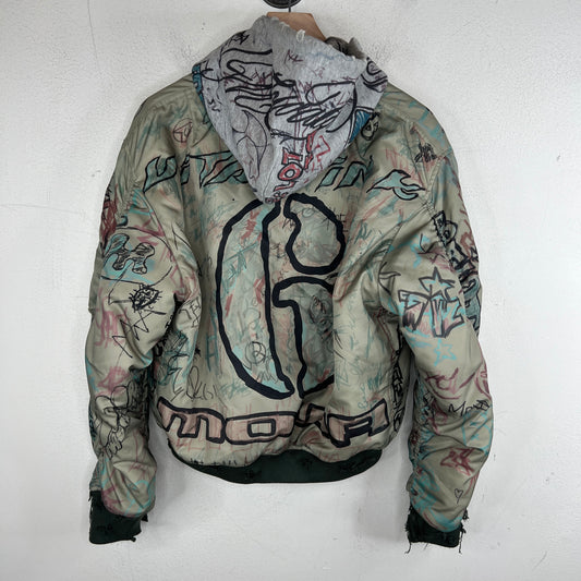 Mowalola Hooded Graffiti Bomber Jacket