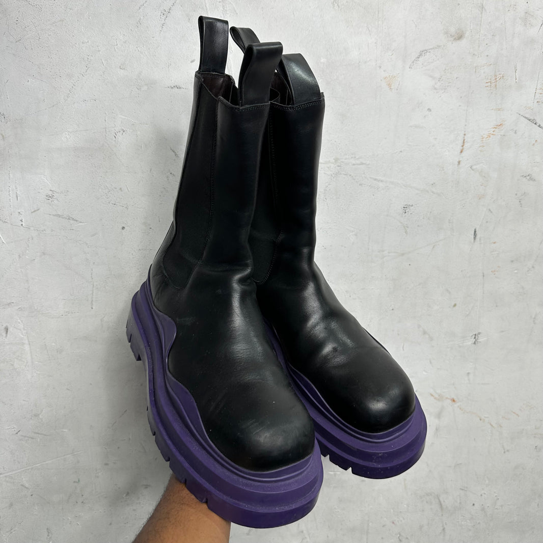 Bottega Veneta Purple Lug Boots