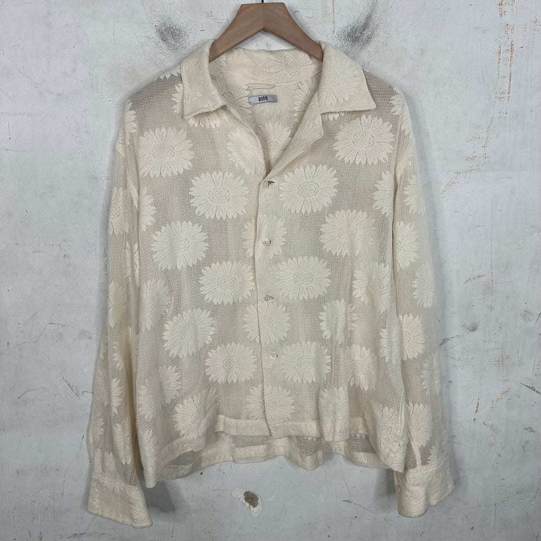 Bode Sunflower Lace Shirt