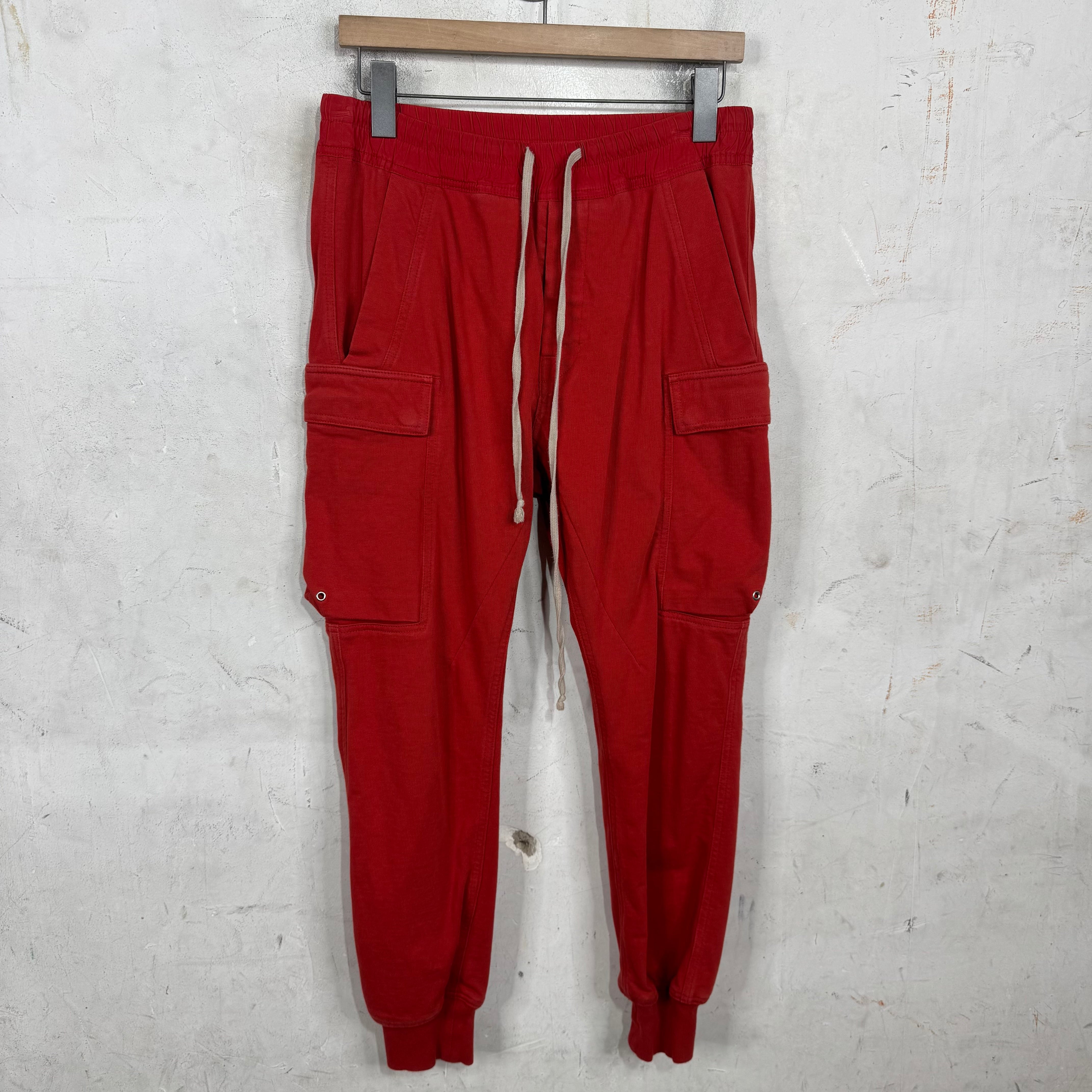 Rick Owens Red Larry Cargo Sweatpants – www.Lukes.store