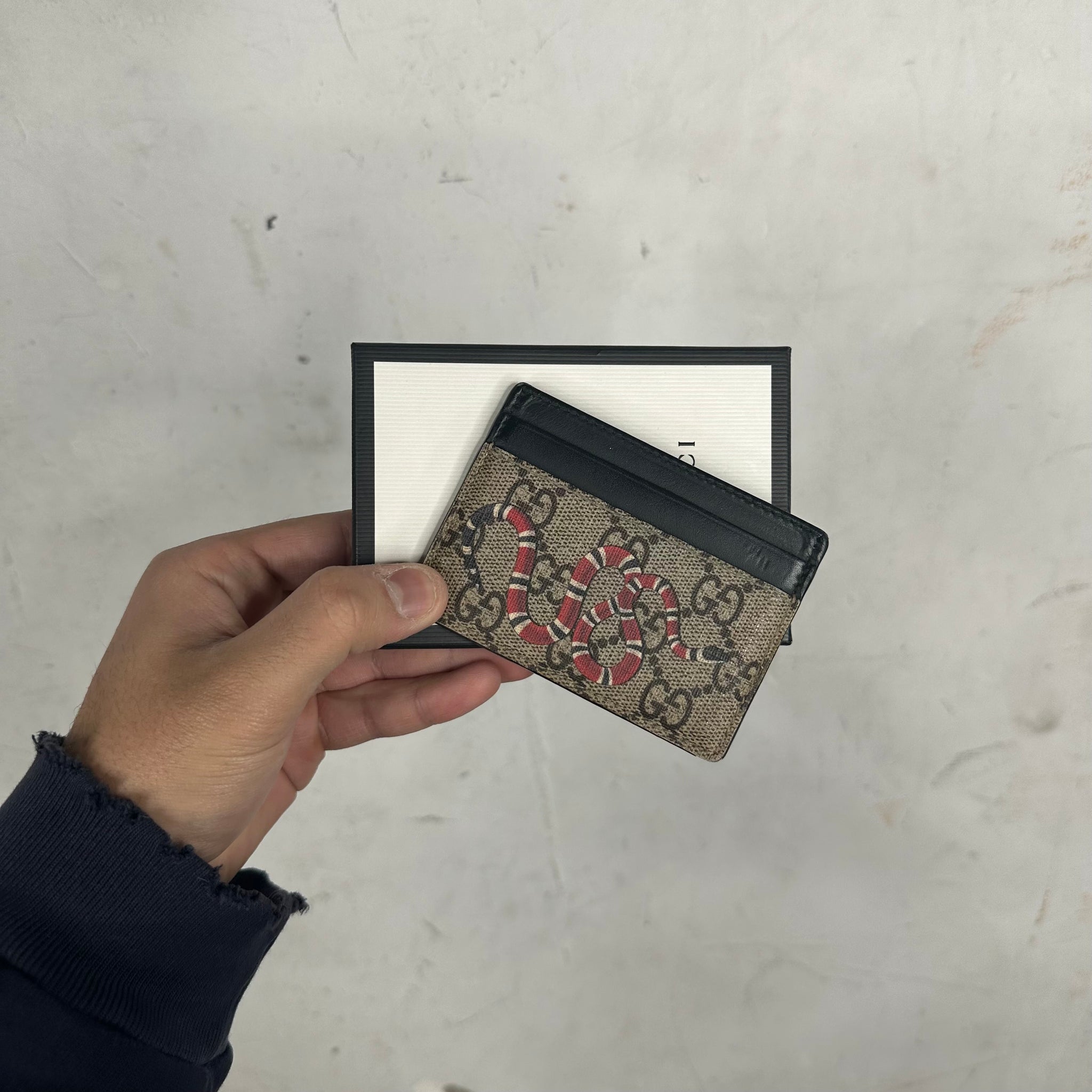 Gucci Monogram Snakeskin Cardholder