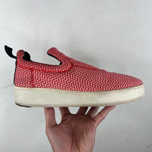 Celine Red Patterned Slip Ons
