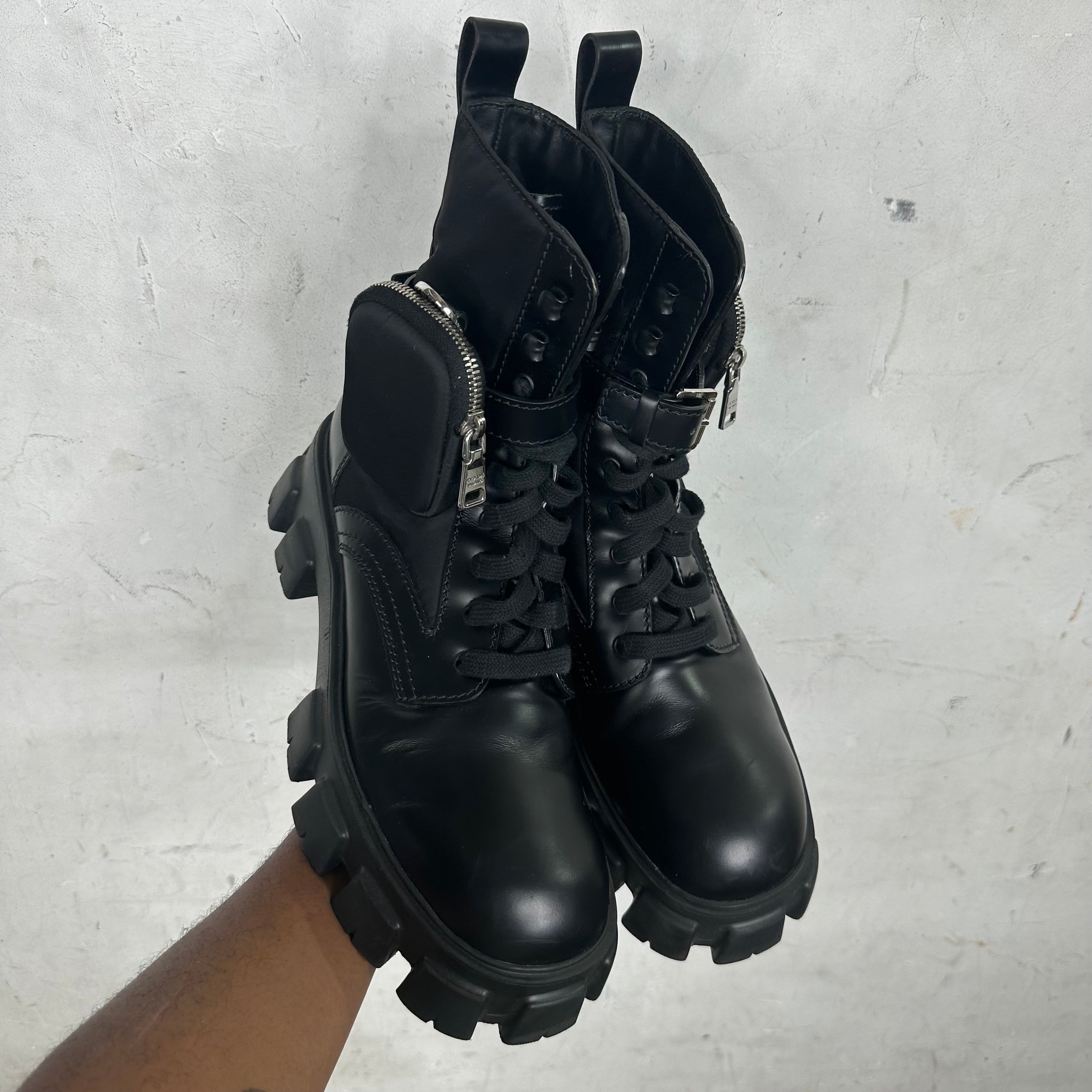 Leather Prada Boots Dhgate Designer Polished Leather Martin