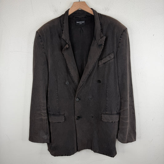 Balenciaga Double Breasted Afterworld Distressed Suit Set