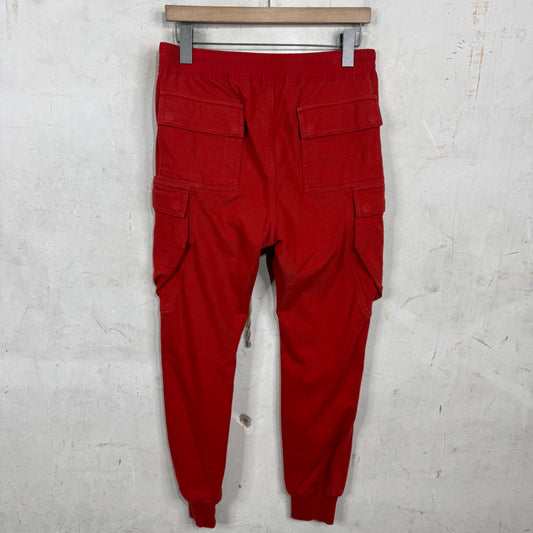 Rick Owens Red Larry Cargo Sweatpants