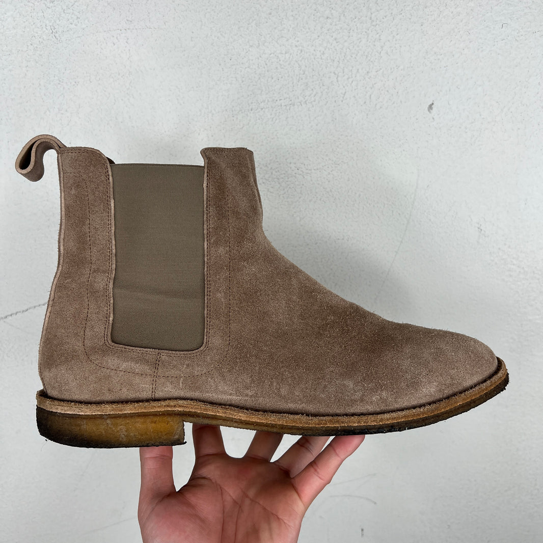 Bottega Veneta Grey Suede Chelsea Boots
