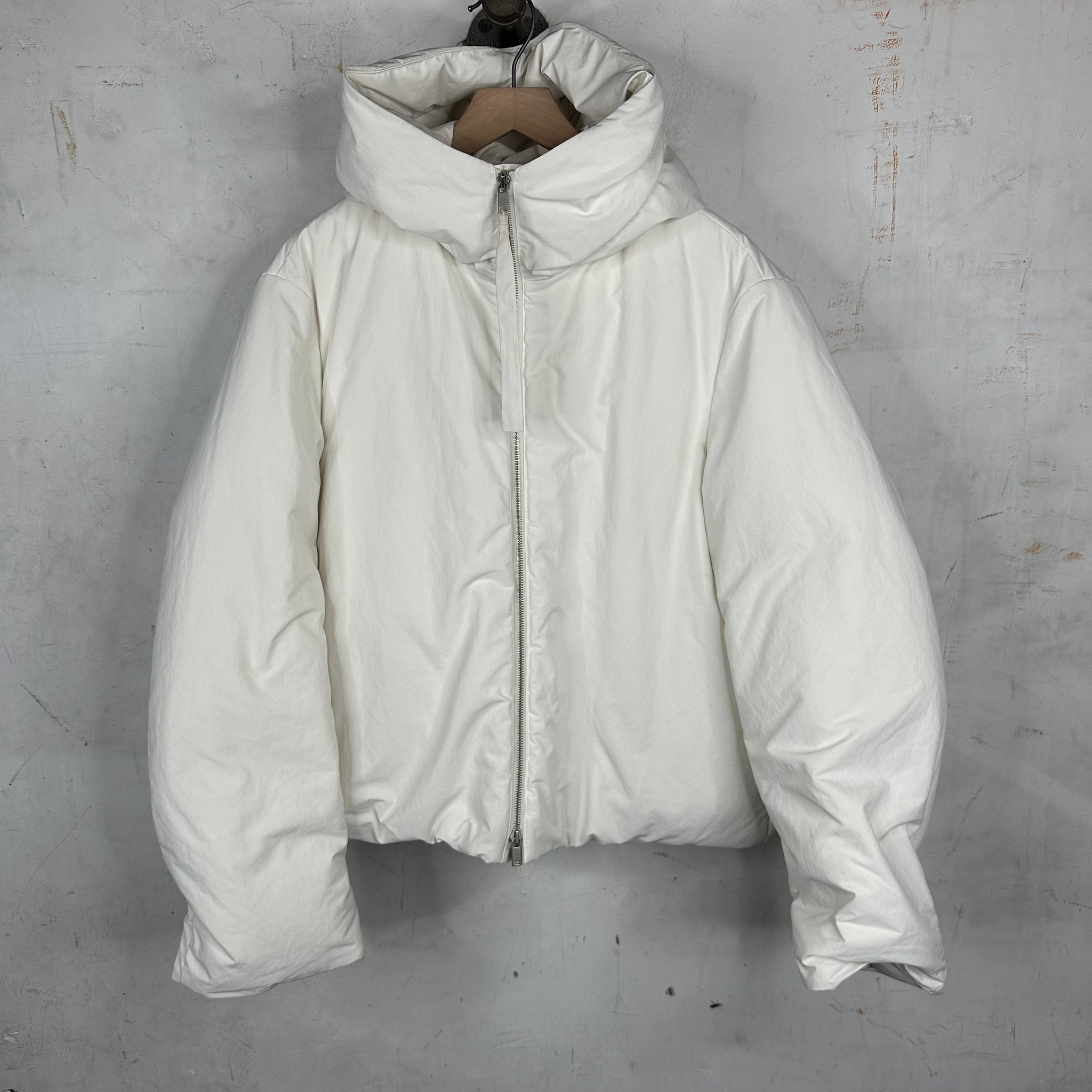 Jil Sander White Cropped Puffer Jacket