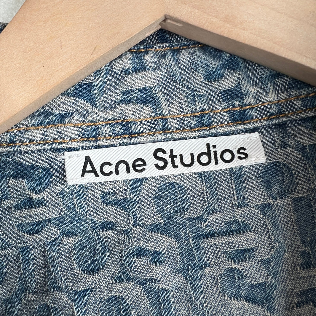 Acne Studios Denim Jacquard Button Up Shirt