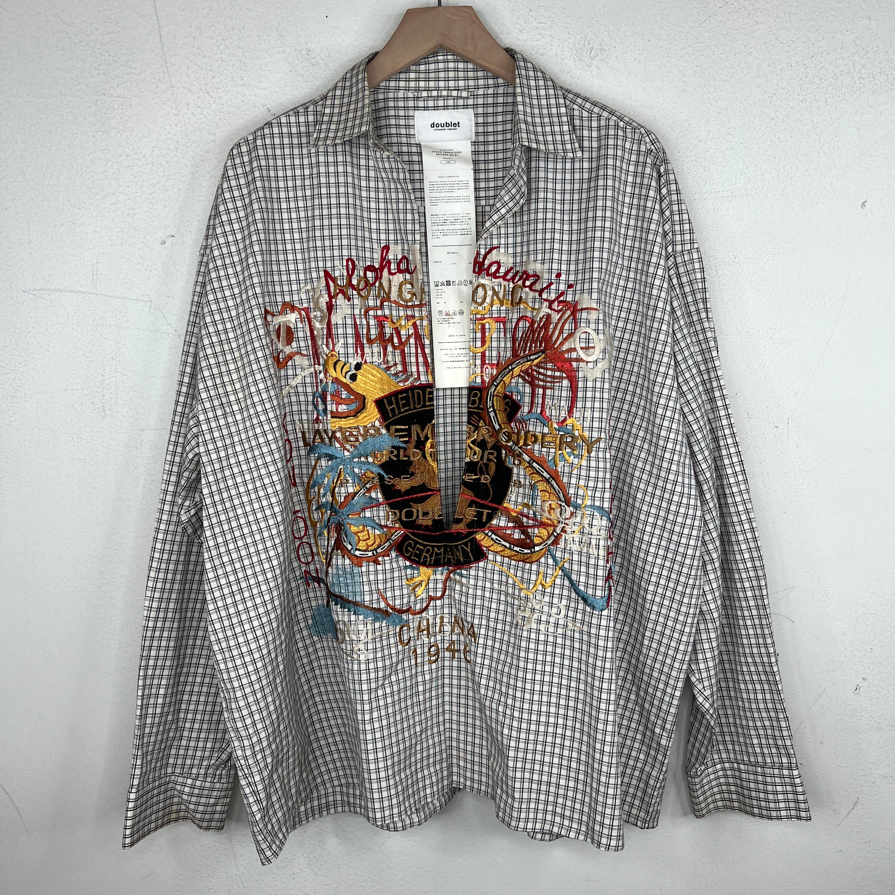 トップス doublet chaos embroidery skipper shirt doublet chaos embroidery skipper shirt