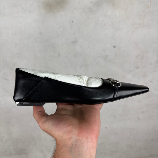 Gucci Black Vittoria Ballet Flats DS