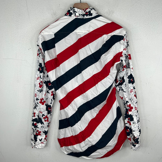 Thom Browne Floral Striped Button Up Shirt