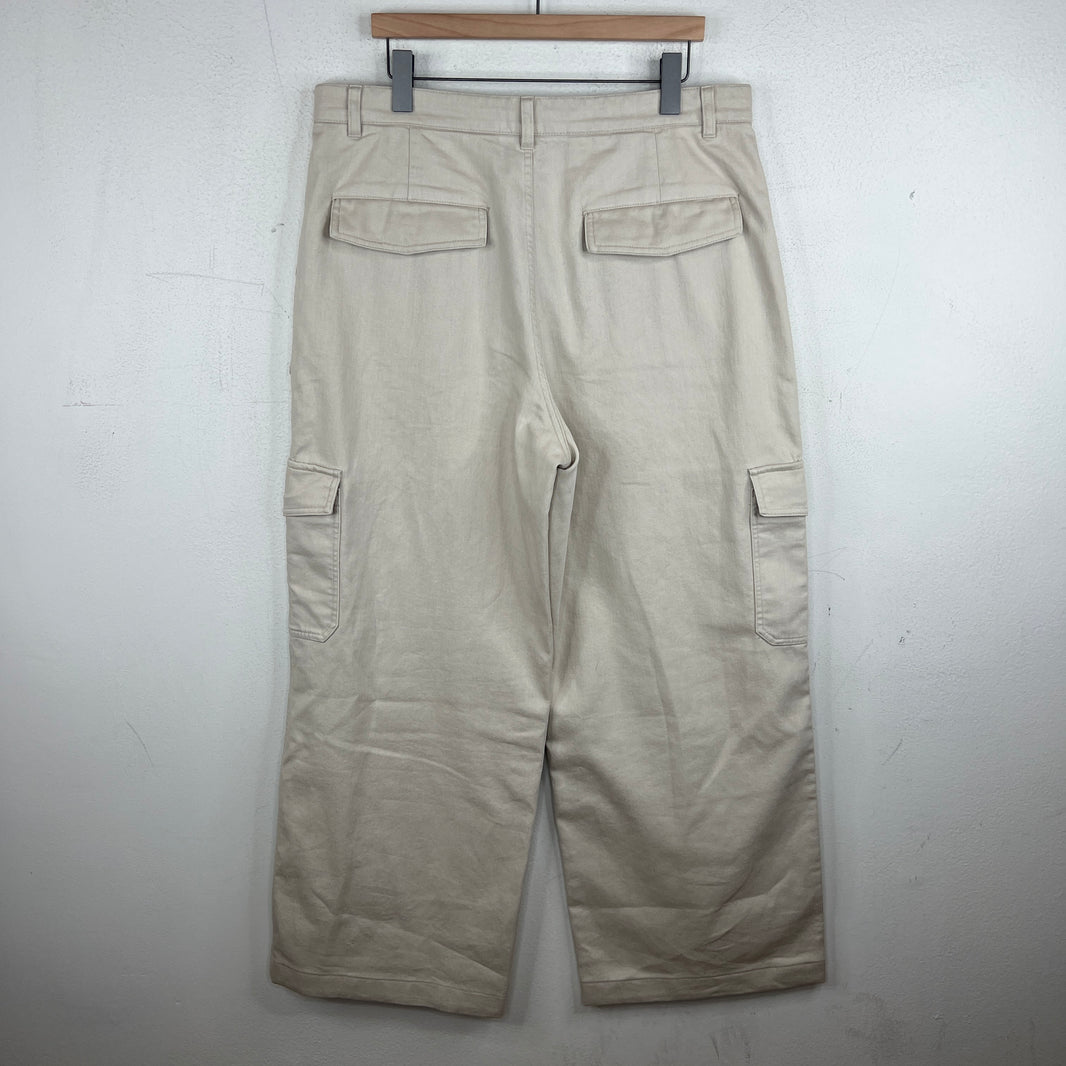 Acne Studios Wide Leg Oatmeal Cargo Pants