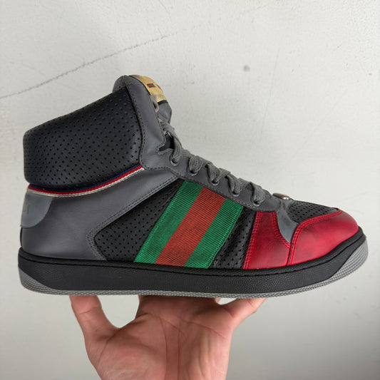 Gucci Distressed Hi-Top Screener Sneakers