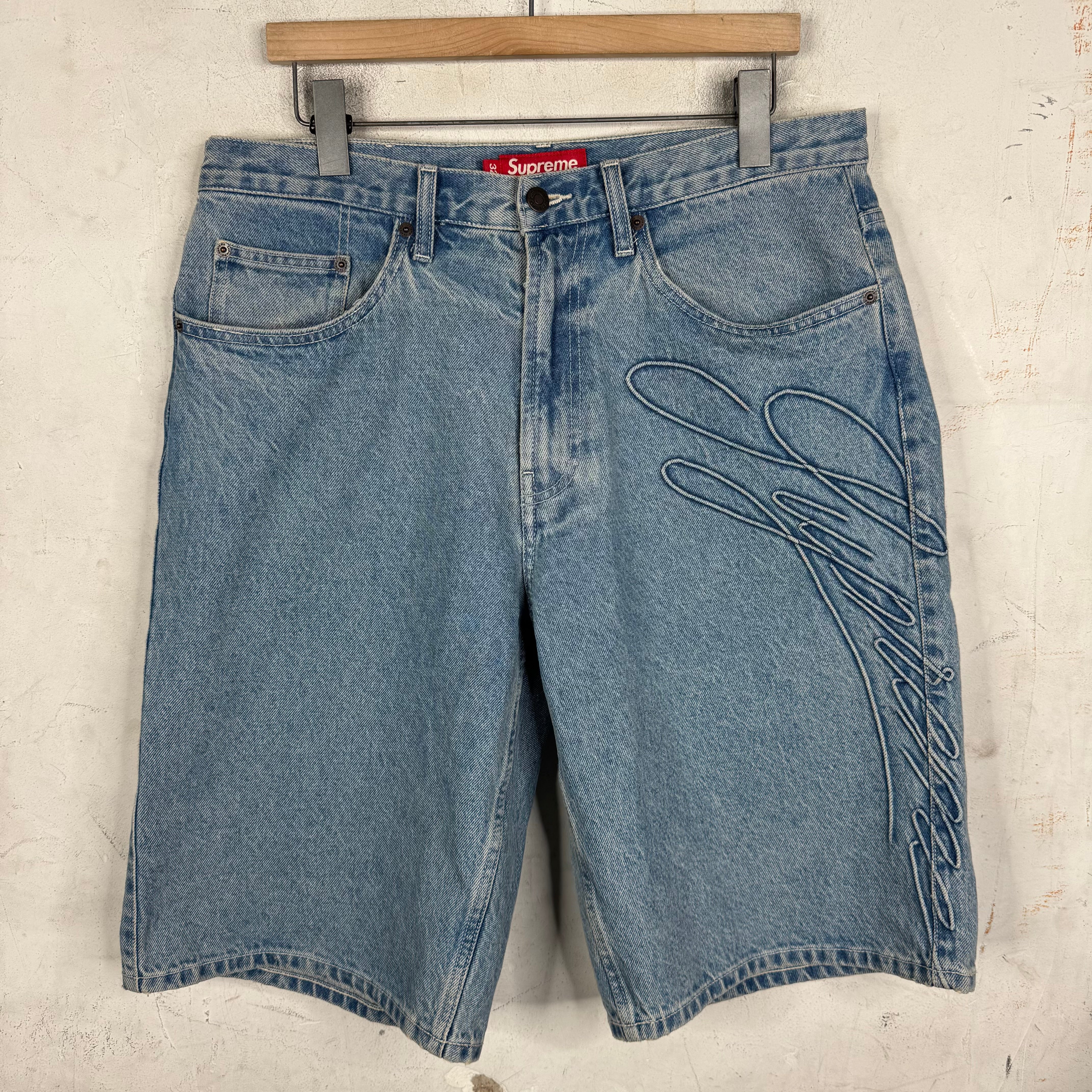 Supreme Script Baggy Denim Shorts – www.Lukes.store