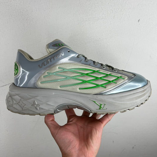Louis Vuitton Silver Discovery Lace Up Sneakers