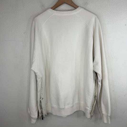 Dior Sacai White Zip Detail Crewneck