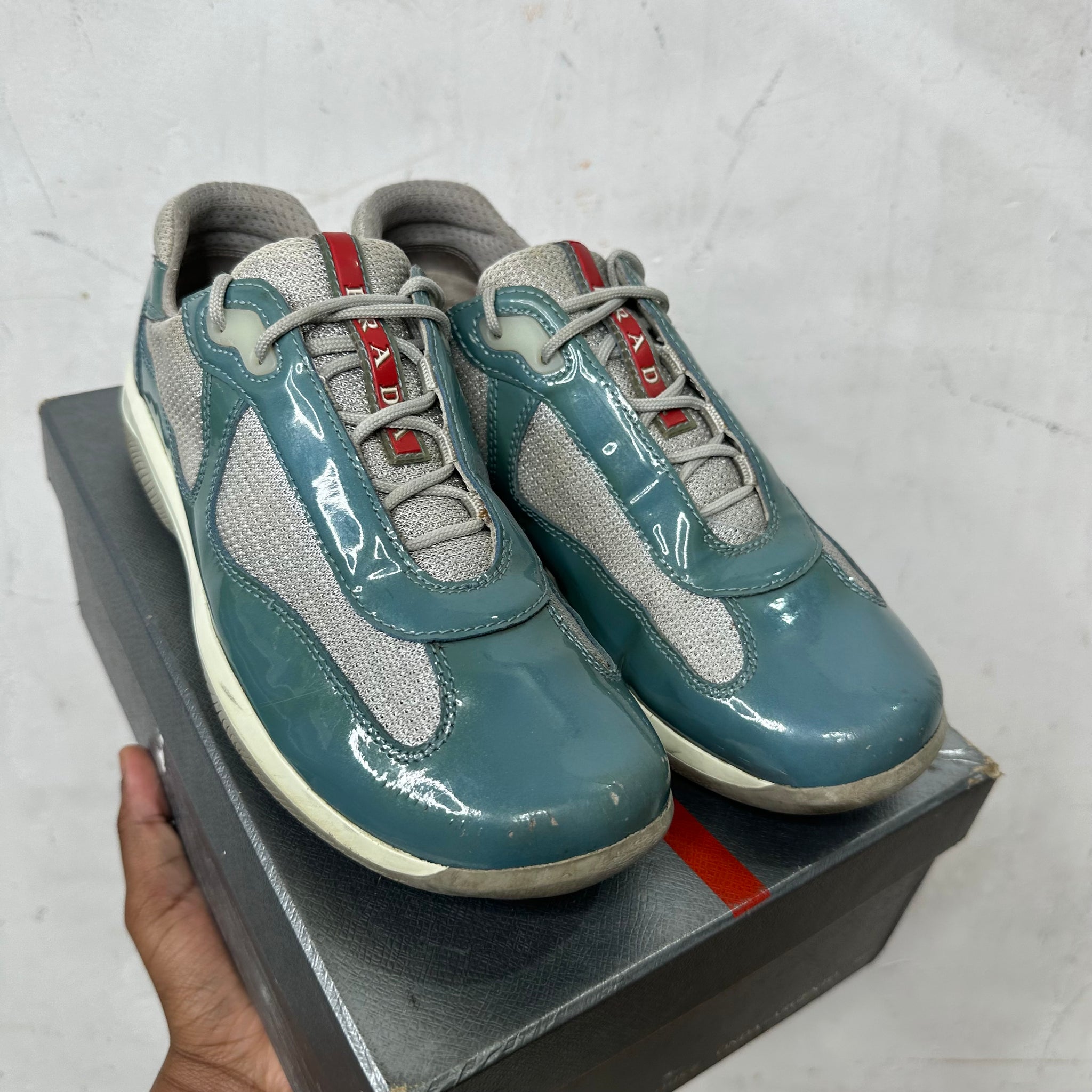 Prada Vintage Teal Americas Cup Shoes
