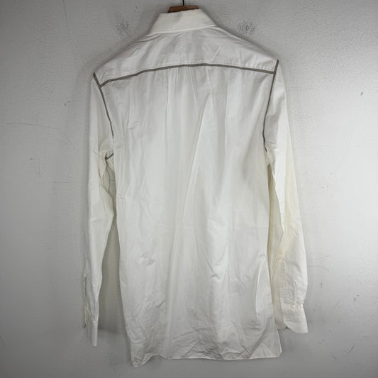 Lanvin White Silver Ball Detail Button Up Shirt