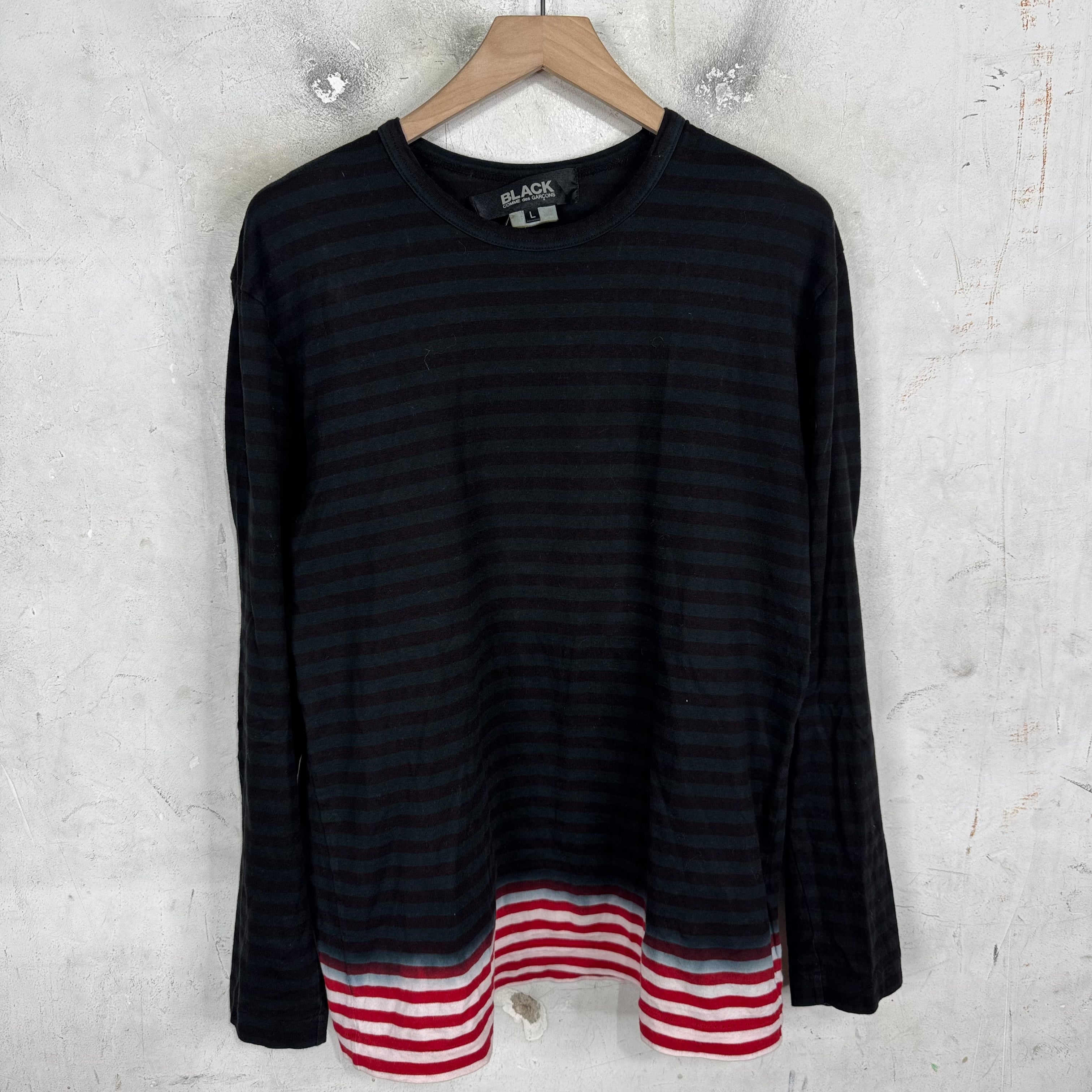 CDG Black Striped Gradient L/S T-Shirt – www.Lukes.store