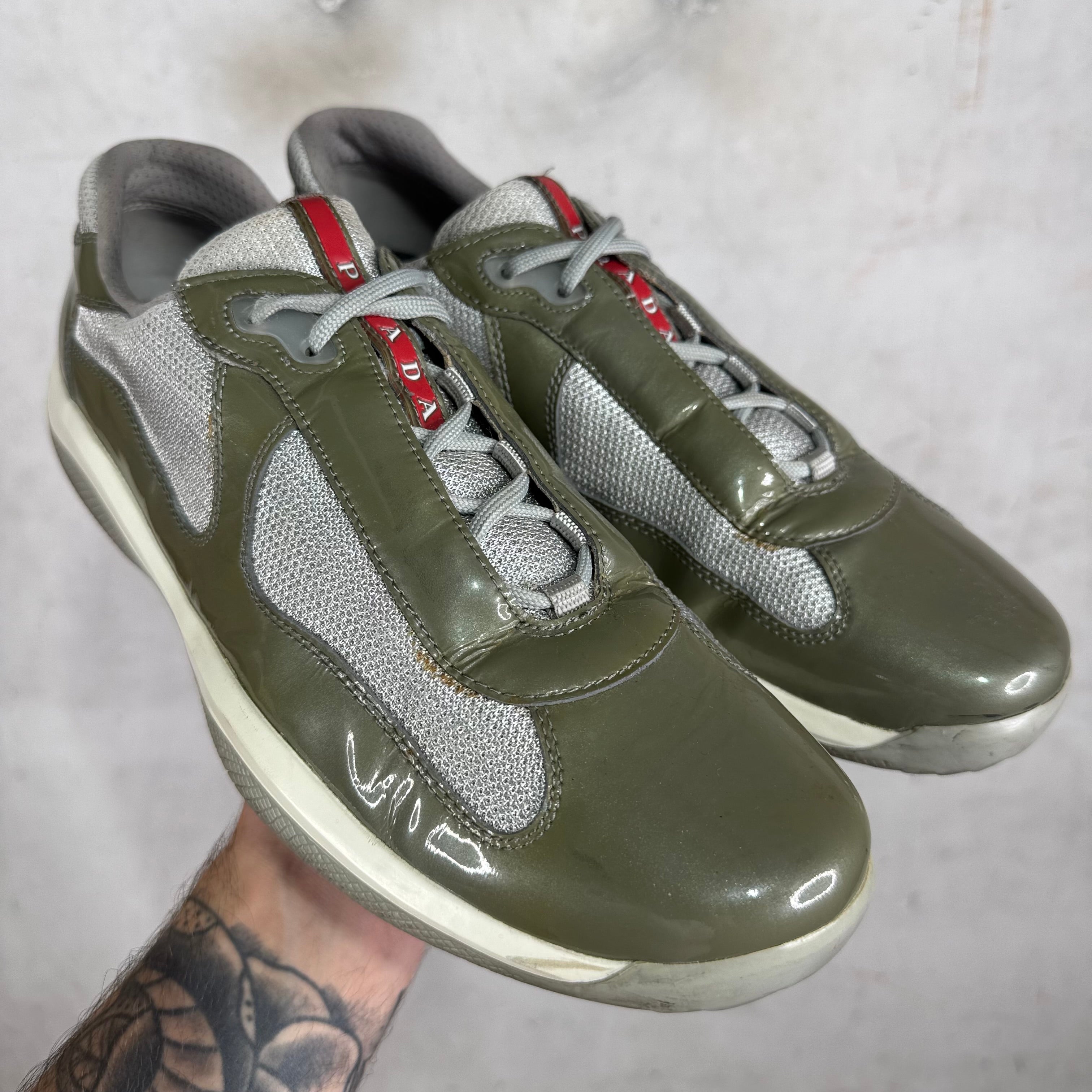 Prada Olive Patent America Cups – www.Lukes.store
