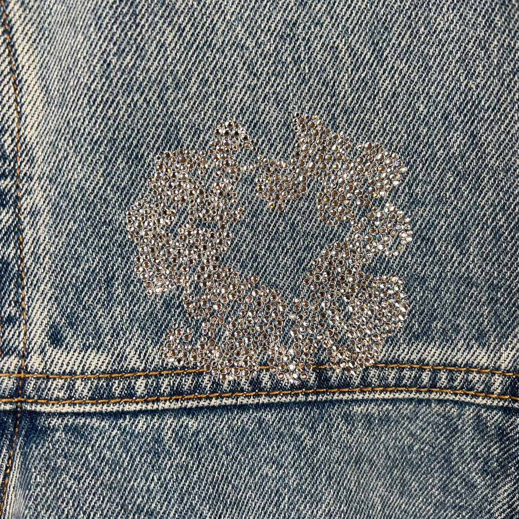 Denim Tears Blue Crystal Wreath Denim Jacket