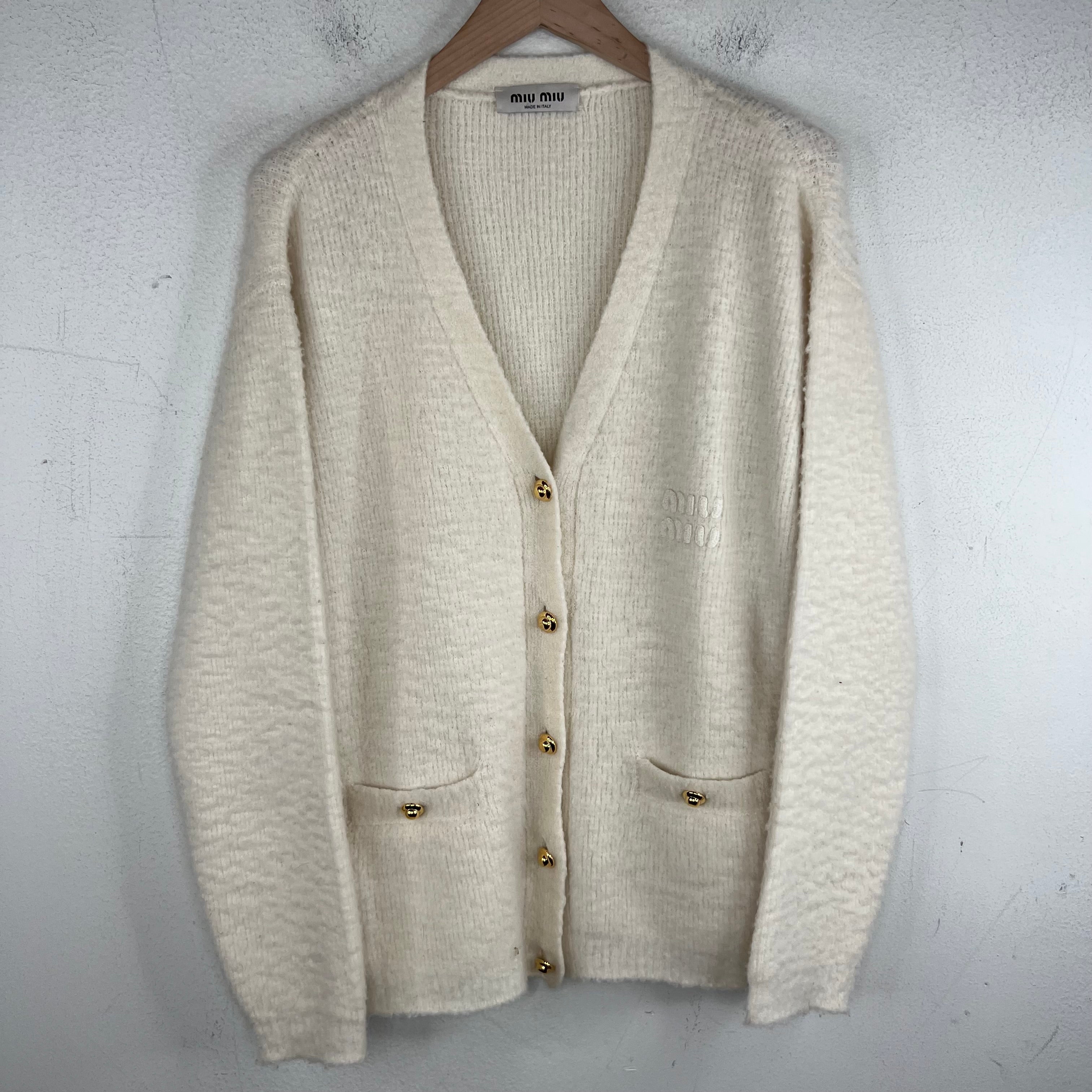 Miu Miu White Wool Cardigan – www.Lukes.store
