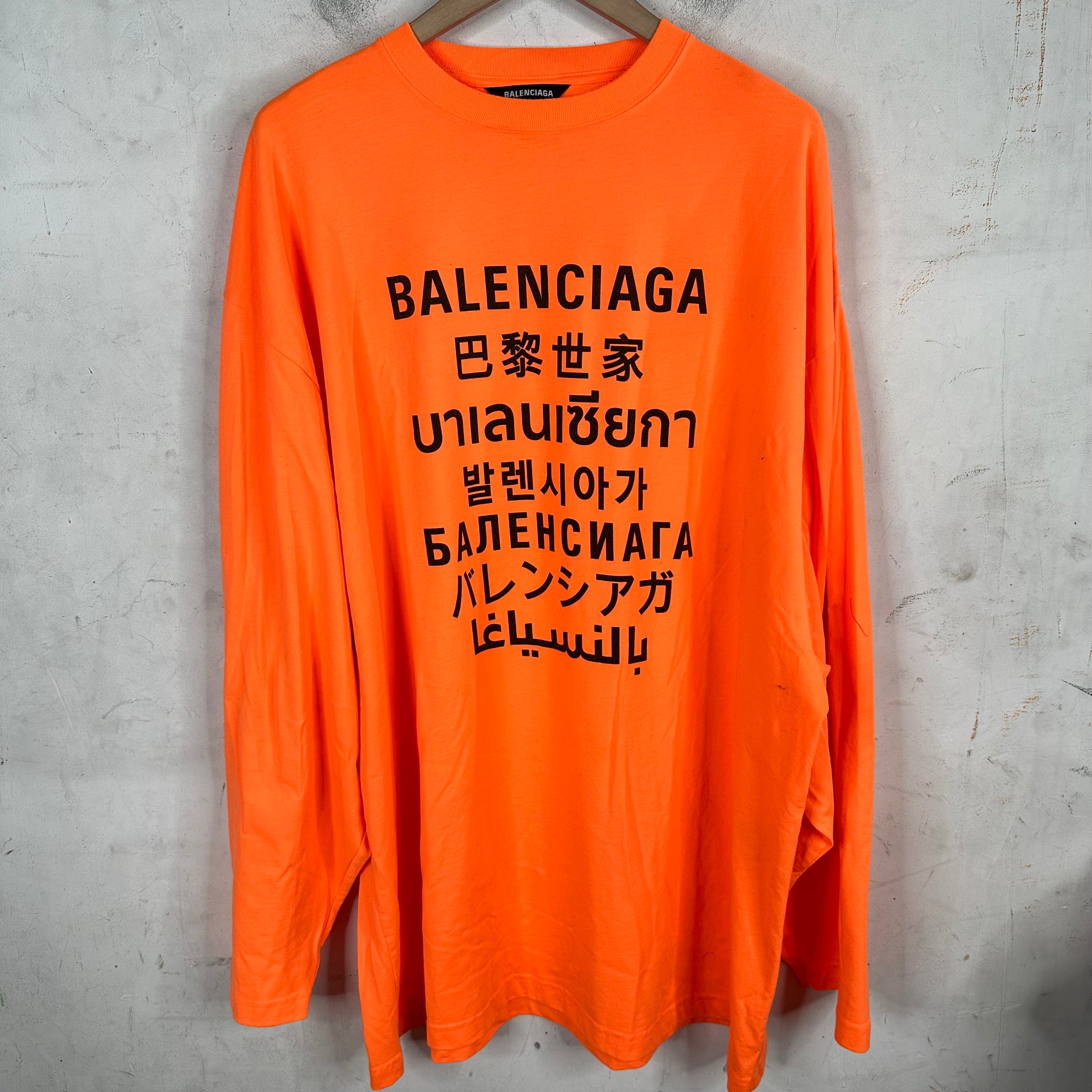 Orange balenciaga t shirt best sale