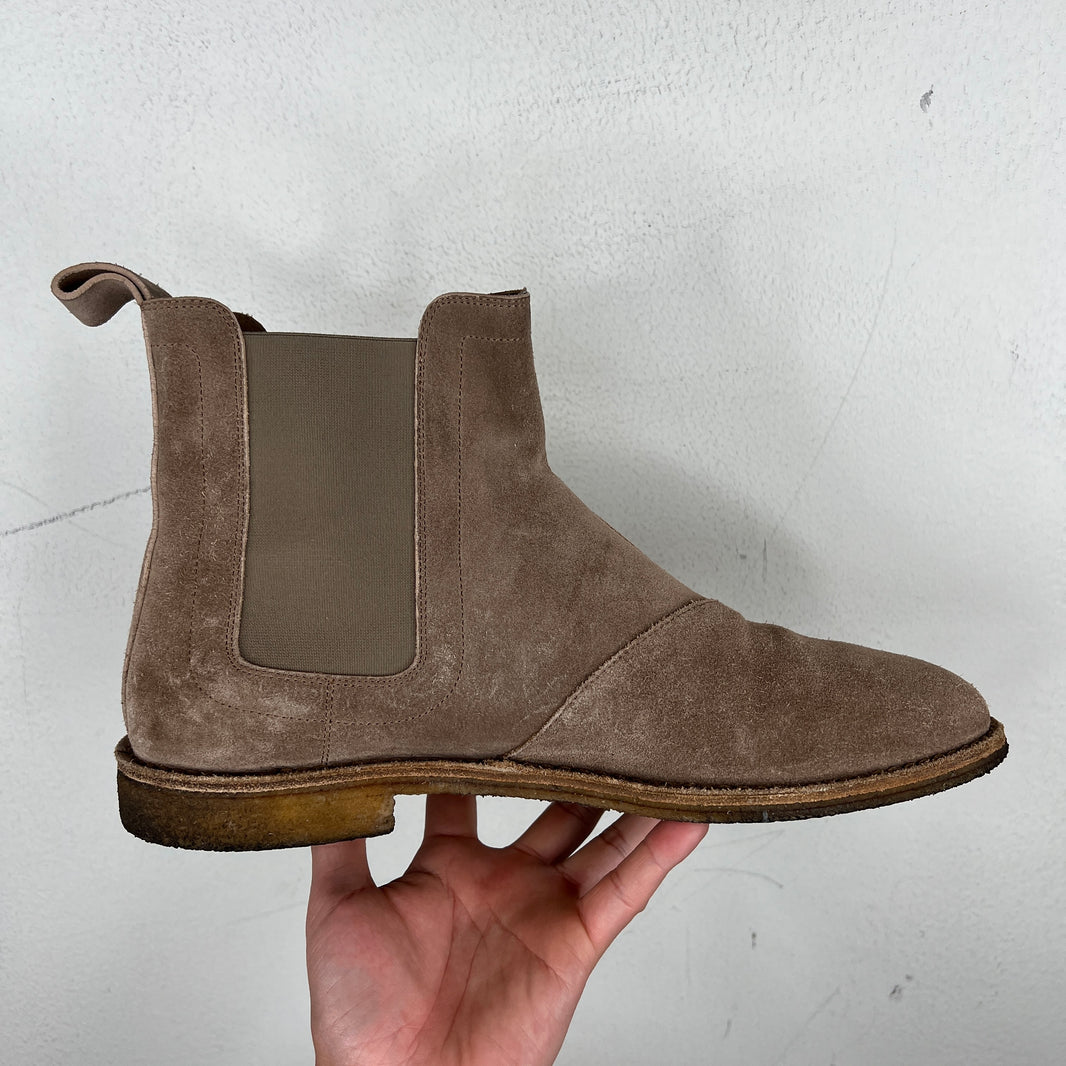 Bottega Veneta Grey Suede Chelsea Boots