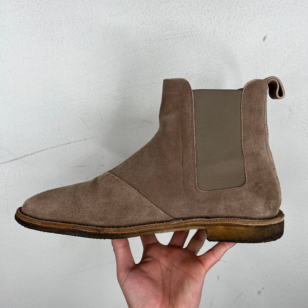 Bottega Veneta Grey Suede Chelsea Boots