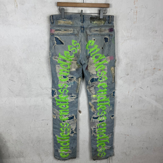 Endless Denim Repaired Back Logo Denim